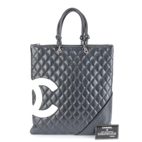 Chanel Guarantee with Serial Seal Cambon Line Matelasse Leather Black Women's
