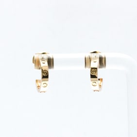Cartier Mini Love Earrings No Stone Pink Gold (18K) Half Hoop Earrings Pink Gold