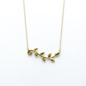 Tiffany Olive Leaf Necklace Yellow Gold (18K) Men,Women Fashion Pendant Necklace (Gold)
