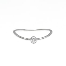 Tiffany Wave Ring Single Row Platinum 950 Fashion Diamond Band Ring Silver