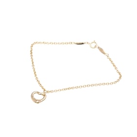 Tiffany Open Heart Pink Gold (18K) No Stone Charm Bracelet Pink Gold