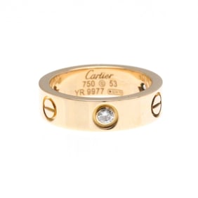 Cartier Love Ring 3P Diamond Fashion Diamond Band Ring Pink Gold