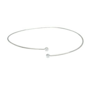 Tiffany Hoop Single Row Diamond Bangle Platinum Diamond Charm Bracelet Silver