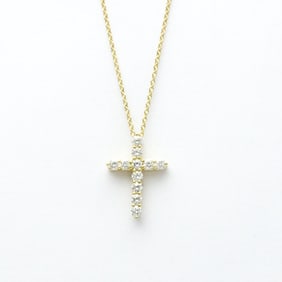 Tiffany Small Cross Diamond Pendant Yellow Gold (18K) Diamond Men,Women Fashion Pendant Necklace