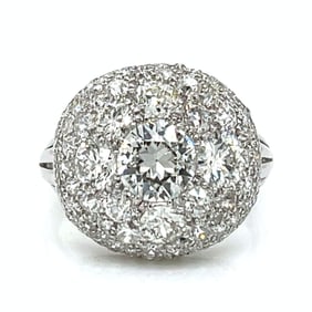 B & SONS Art Deco Platinum IGI Certified Diamond Ring