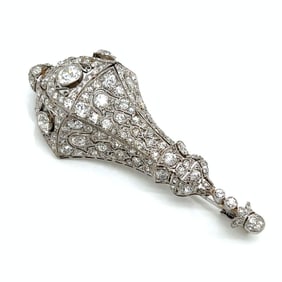 Art Deco Platinum 10.50 Ct. Diamond Brooch
