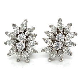 1960â€™s Platinum 4.80 Ct. Diamond Earrings