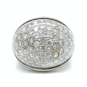 18K White Gold 2.50 Ct. Diamond Dome Ring