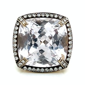 14K Yellow Gold Morganite & Diamond Ring