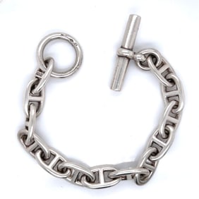 HERMES Sterling Silver Bracelet