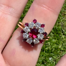 18K Yellow Gold Ruby & Diamond Ring