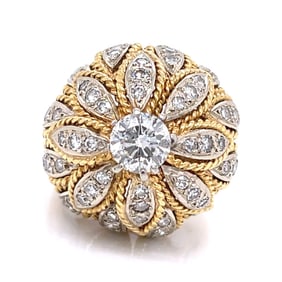 1960â€™s 18K Yellow Gold 2.35 Ct. Diamond Ring