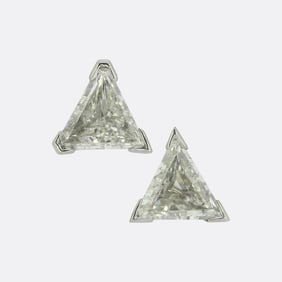 Vintage 1.97 Carat Triangular Diamond Stud Earrings