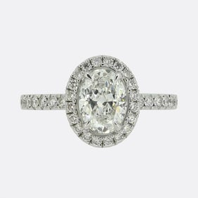 Boodles 1.07 Carat Diamond Halo Engagement Ring
