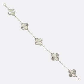 Van Cleef & Arpels Alhambra Five Motif Guilloche Bracelet