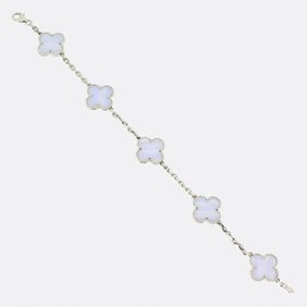 Van Cleef & Arpels Vintage Alhambra Five Motif Chalcedony Bracelet