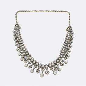 Victorian Old Cut Diamond Fringe Necklace