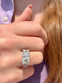 Antique Two Stone Ring, Platinum