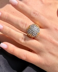 2.00ctw Diamond Bombe Ring, Two Tone 18k & Platinum