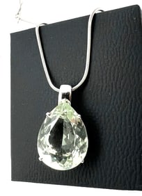 H.Stern 10 cts Prasiolite 18k White Gold Pendant Necklace