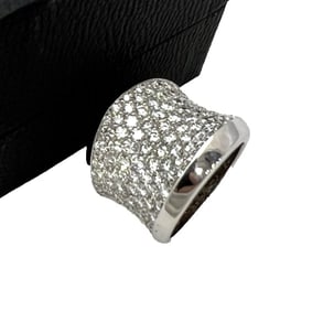 Bold & Beautiful 20 mm Wide 3.50 CTW Diamond 18k White Gold Ring