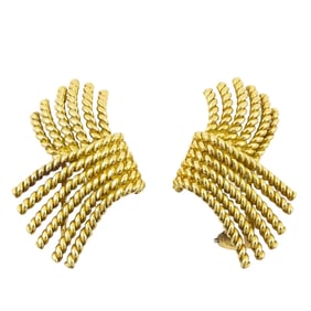 Tiffany & Co. Schlumberger 18k Gold V-Rope Earrings
