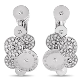 Bvlgari Cicladi 18K White Gold 1.25ct Diamond Clip-On Earrings BV02-060724