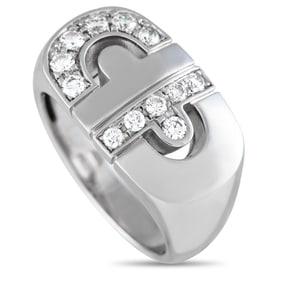 Bvlgari Parentesi 18K White Gold Diamond Ring BV03-121924