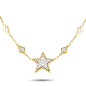 David Webb 18K Yellow Gold 2.0ct Diamond Star Necklace DW19-011625
