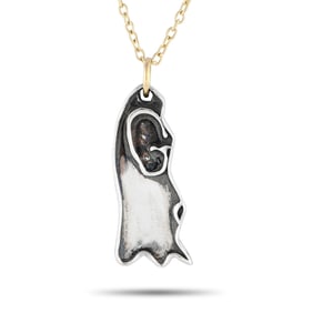 Gucci Ghost 18K Yellow Gold and Silver Necklace GU08-100223