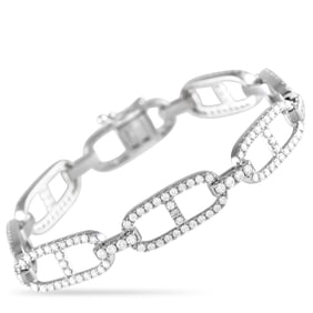 LB Exclusive 18K White Gold 3.52ct Diamond Link Bracelet ALB-17058