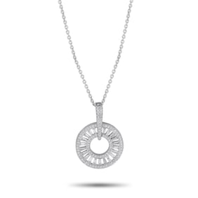 LB Exclusive 18K White Gold 2.0ct Diamond Pendant Necklace MF05-031425