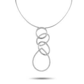 LB Exclusive 18K White Gold, 14K White Gold 3.31ct Diamond Necklace MF15-100425