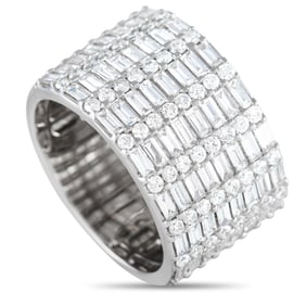 LB Exclusive 14K White Gold Diamond 2.48ct Wide Band Ring RN29237