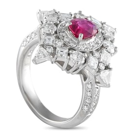 LB Exclusive Platinum 2.15ct Diamond and Ruby Ring MF11-0032625