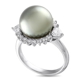 LB Exclusive Platinum Diamond and Pearl Ring MF16-032725