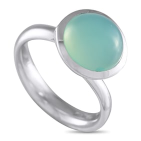 Tamara Comolli Bouton 18K White Gold Aqua Chalcedony Ring TC09-042225