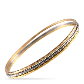 Tiffany & Co. 18K Yellow Gold, White Gold, Rose Gold Tricolor Bangle Set TI20-110624