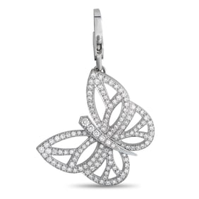 Van Cleef & Arpels 18K White Gold 1.0ct Diamond Large Model Butterfly Charm VC09-012324