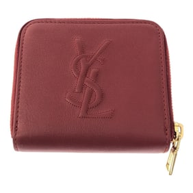 YVES SAINT LAURENT Yves Saint Laurent Bifold Wallet Round Zip Compact YSL 568985 Red Mikunigaoka