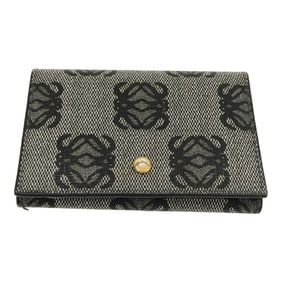 LOEWE Card Case Grey Black PVC Box Included Women's Mikunigaoka Store