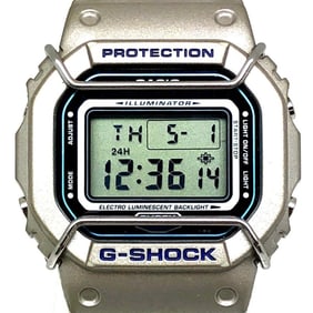 G-SHOCK CASIO Watch DW-5000BL-2 5000 Series Metal Band Screw Back EL Backlight Protector Silver Blue