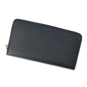 LOEWE Anagram Zip Around Wallet in Soft Grained Calf Leather C660T12X02 Black