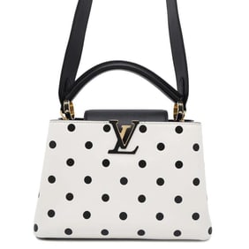 Louis Vuitton handbag calf leather Capucines BB M20373 LOUIS VUITTON 2way white black dots