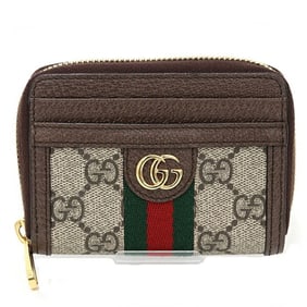 GUCCI Ophidia Card Case GG Supreme Canvas 658552 Beige/Ebony Brown Unused