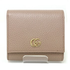 GUCCI Double G Medium Bi-fold Wallet Leather 598587 Beige Unused