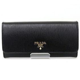 PRADA Long Wallet Leather Black Unused