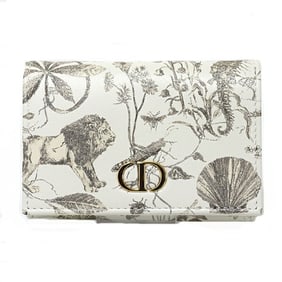 Christian Dior Caro Glycine Leather Bi-fold Wallet S5132 White Unused