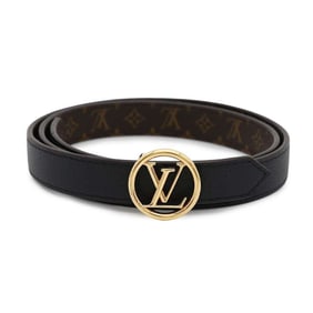 Louis Vuitton Belt Monogram Reversible Santur LV Circle 20MM Size 75 M0300 LOUIS VUITTON Black