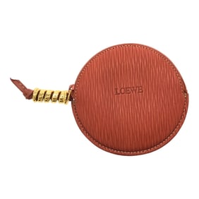 LOEWE Velazquez Coin Case Round Orange Gold Leather Women's Mikunigaoka Store